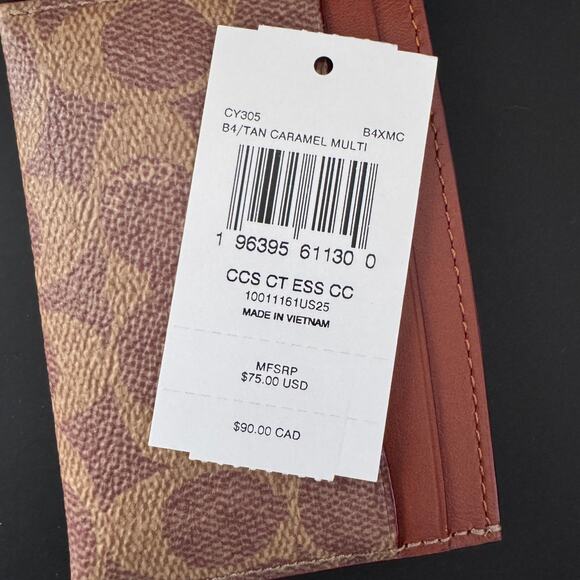 Coach Holiday Essential Card Case In Signature Canvas With Train CY305 - Picture 4 of 4